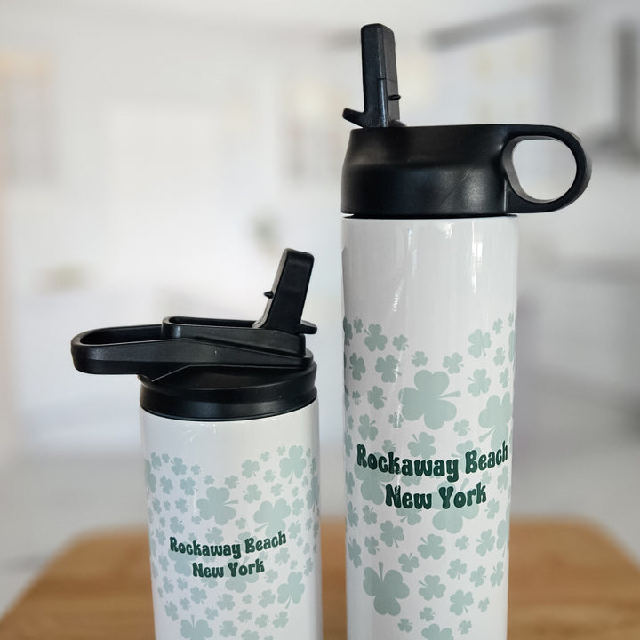 St. Patrick's Day Shamrock Custom Water Bottle - Irish Town St. Paddy's Day Drink Tumblers Salt and Sparkle