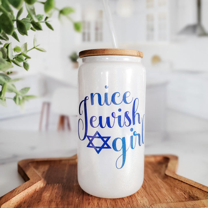 Funny Passover Printed Glass Can Cup | Funny Jewish Humor Gift Salt and Sparkle