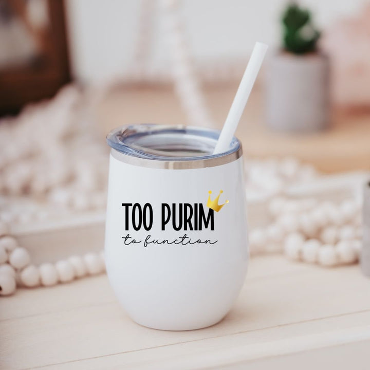 Funny Purim Wine Tumbler | Wine Travel Cup for Purim Party Salt and Sparkle